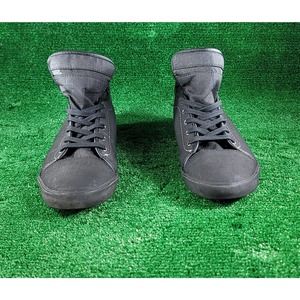 Vans Old Skool Classic Hi-Top Skateboard Solid Black Textile Upper Women's 10.M